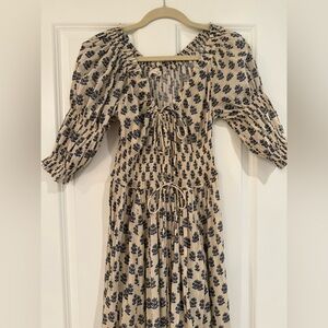 NWOT DOEN Ischia Dress in Ivory Meadowsweet, Size S